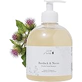 100% PURE Burdock & Neem Healthy Scalp Shampoo Replenishing Cleanser for Dry, Itchy, Flaky Scalp - Moisturize Balance & Stimulate with Rose Hydrosol Aloe & Vitamin E for Women & Men - 16 Fl Oz