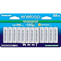 Panasonic BK-3MCCA16FA eneloop AA 2100 Cycle Ni-MH Pre-Charged Rechargeable Batteries, 16-Battery Pack