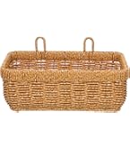 Light Brown Wicker Hanging Wall Basket - Kitchen Storage For Garlic, Onions, Eggs (11x6x5 In) - View #5