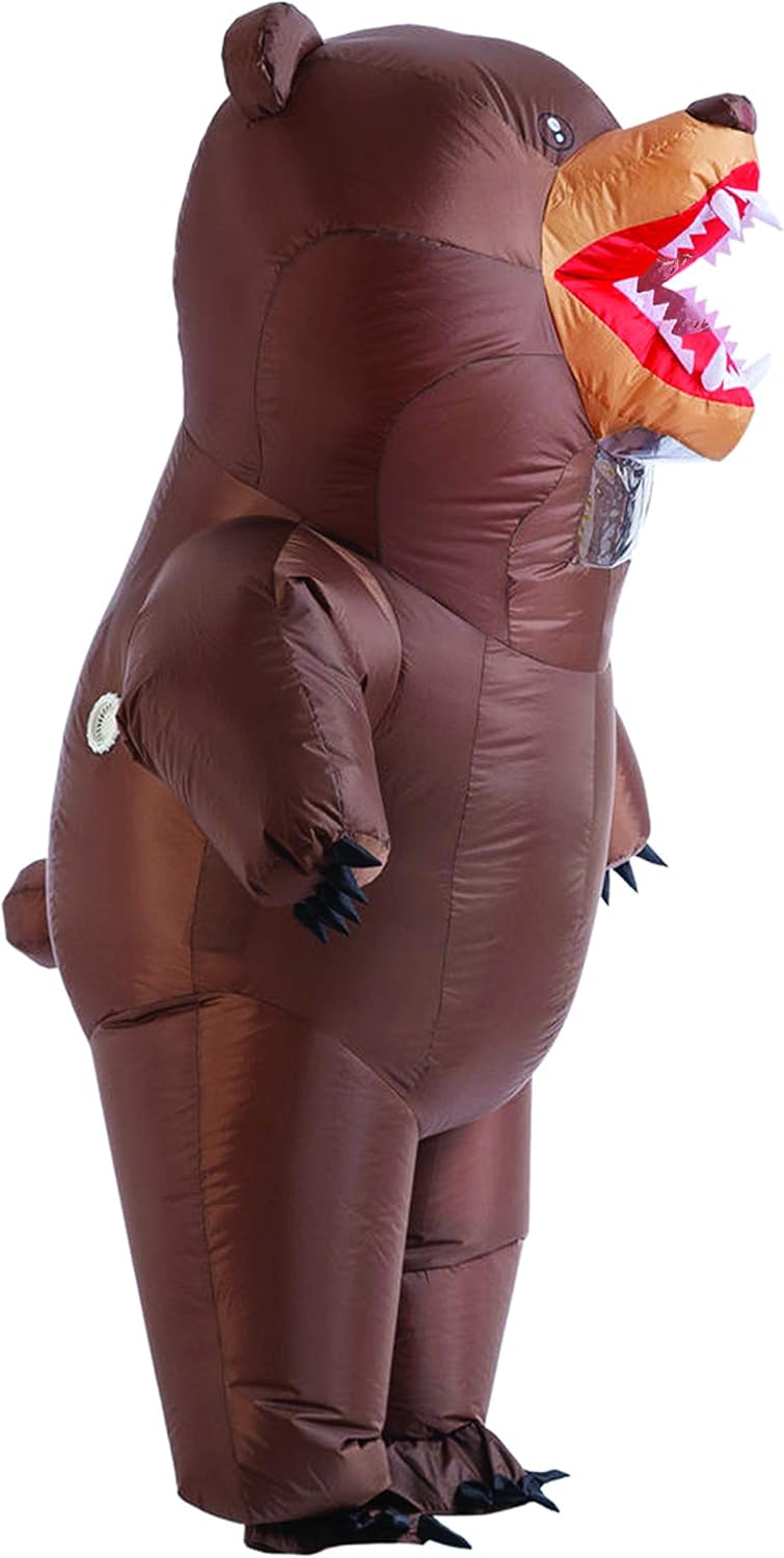 Spooktacular Creations Inflatable Costume Full Body Bear Air Blow-up Deluxe Halloween Costume - Adult One Size Brown: Clothing