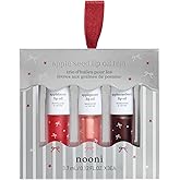 NOONI Korean Lip Oil Stain Set - Appleseed Lip Oil Trio | 2025 Holiday Ribbon Limited Edition, Korean Lip Stain Long Lasting, Stocking Stuffers, Teen Girl Gifts Stuff, lip plumper 0.12 Fl. Oz. x 3ea