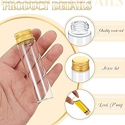 Didaey 100 Pcs Vials Clear Mini Glass Bottles with