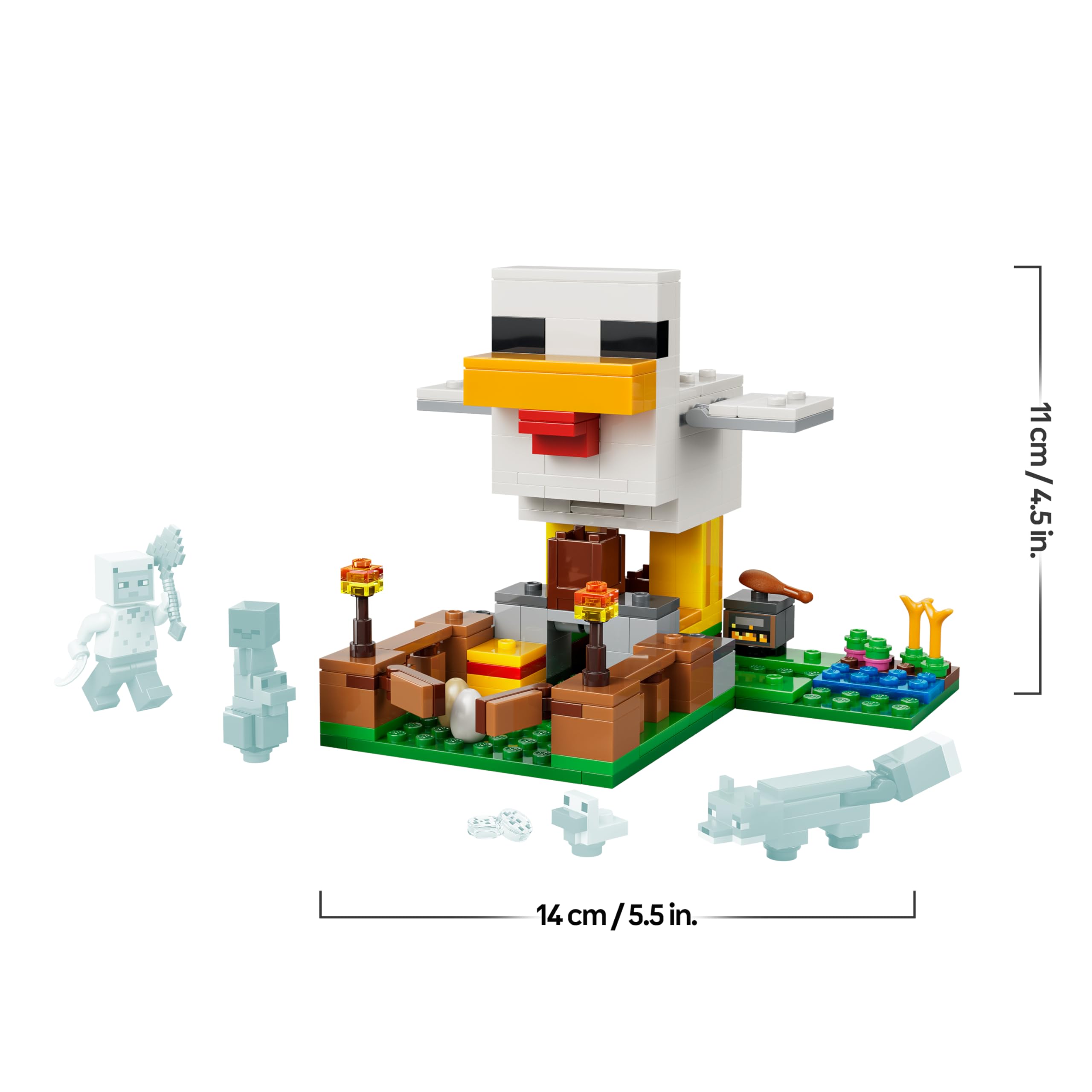 LEGO Minecraft Hühnerfarm - Spielzeug zum Bauen mit Hühner Fan Minifigur, Baby Zombie und Fuchs Figuren - Set mit Minecraft Figur - Gamer Geschenk für Jungen und Mädchen ab 7 Jahren - 21585 8