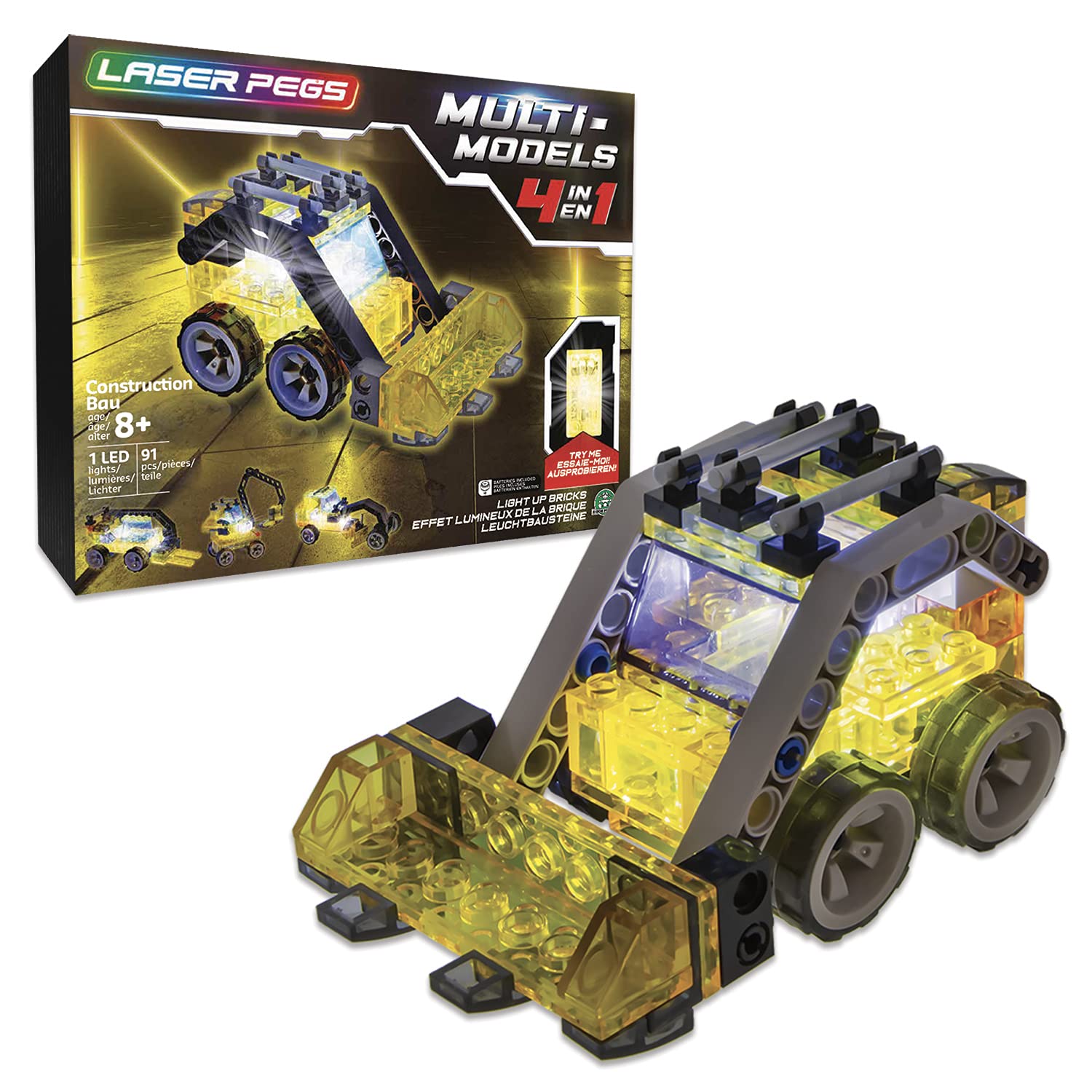 giochi preziosi s.p.a. LAU05000 Laser Pegs Models-4-in-1 Construction, Multi Colour