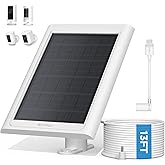 Callsun Solar Panel for Ring Camera, Compatible with Ring Stick Up Cam Battery/Pro and Spotlight Cam Battery/Plus/Pro, Solar Charger with 13FT Cable, IP68 Waterproof, DC & USB-C Adapter 1 Pack (White)