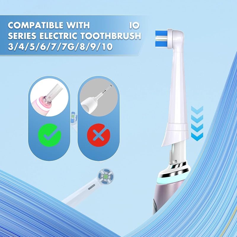 Compatível com as cabeças de substituição da escova de dentes Oral-B IO IO 3/4/5/6/7/8/9/10 Ultimate Clean Electric Brush, para escova elétrica Oral-B iO, conjunto de 10 (Branco, Médio)