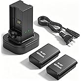 4800mAh Battery Charger Compatible with Xbox 360 Controller Battery Pack | 2Pcs Remote Rechargeable Batteries + Dual Charging Station Dock with LED Indicator, Fast Charging 2 Battery At Once