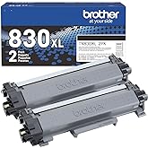 Brother Genuine TN830XL 2PK Black High Yield Printer Toner Cartridge 2-Pack &ndash; Print up to 3,000 Pages Each(1)