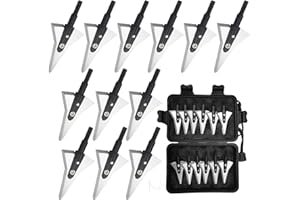 Flying Swifts Hunting Broadheads 12PK Cutting Blade Archery Broadhead 100or125 Grain Screw-in Arrow Heads Arrow Tips Compatible with Traditional Bows and Compound Bow