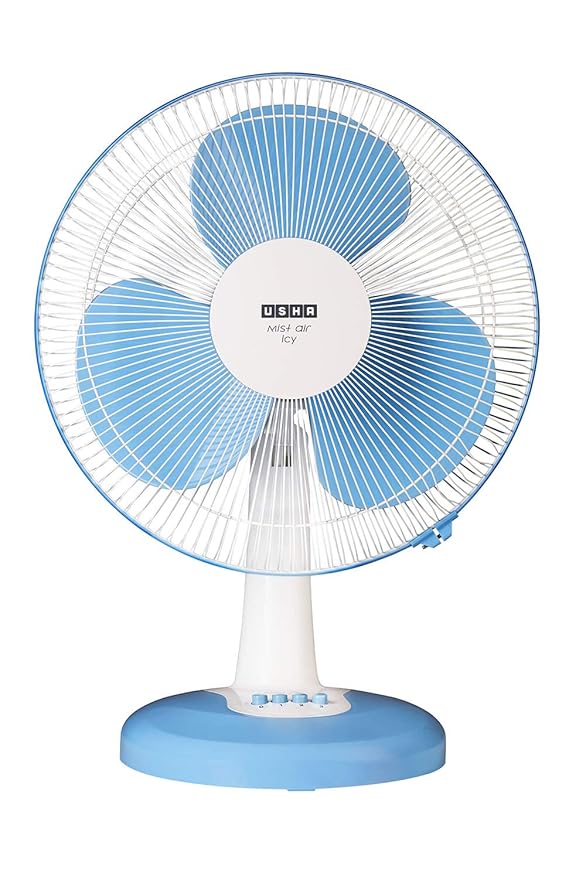 Usha Mist Air ICY 400MM 55- Watt Table Fan (Blue)