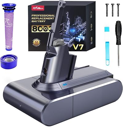 FLYLINKTECH 8000mAh Dyson V7 Battery Replacement for SV11 Animal Fluffy
