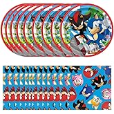 Sonic Birthday Party Decorations Bundle For 16- Sonic Decorations For Any Sonic Birthday - 16 Large Sonic Plates and 16 Sonic Napkins - Sonic Party Decorations