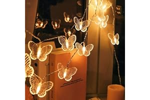 Butterfly Fairy String Lights,9.8 ft 20 LEDs Waterproof Copper Wire Fairy Butterflies Twinkle String Decorative Lights for Be
