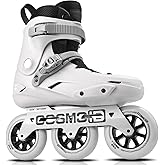 COSMOID TT3 High Performance Adult Inline Skate for Women &amp; Men | Roller Skates Blades 3 Wheels 110mm/100mm Metal Frame, Indoor Outdoor and Fitness Grey, Size 5-13