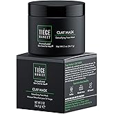 Tiege Hanley Detoxifying Facial Clay Mask for Men, Deep Pore Cleansing Charcoal Face Mask With Natural Kaolin Clay and Aloe, Absorbs Oil & Reduces Appearance of Pores, Men’s Skin Care, 2 Oz