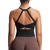 Aoxjox Women's Workout Sleeveless Lola Longline Tank Fitness Training Gym Yoga Crop Tanks