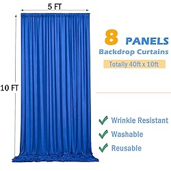 40ftx10ft Wrinkle Free Royal Blue Backdrop Curtains
