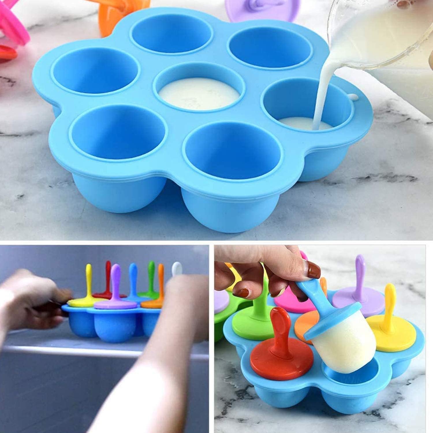 Sucettes Et Creme Glacee Recipient De Stockage De Nourriture Pour Bebe Yuknees Moule A Glace En Silicone 7 Cavites Popsicle Moules Pour Piqures Dœufs Couteaux Et Ustensiles De Cuisine Cuisine Maison Kentuckybranded Com