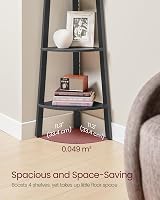 VASAGLE Corner Shelf Unit 4-Tier Ladder Shelf Charcoal Gray Black LLS034B22 view 3