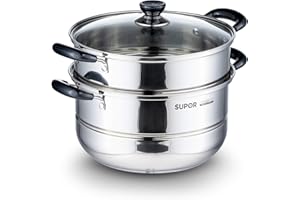 �ղ��� SUPOR SZ26B5C1 26cm Hao Bang Shou SS 2-Tier Steamer Silver Small