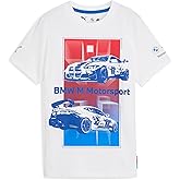 PUMA Unisex-Child BMW M Motorsport Graphic T-Shirt, White Block AH25, Big Kid X-Small