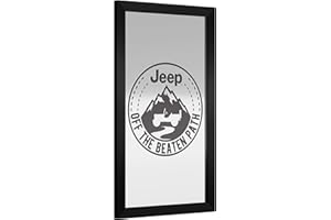 Trademark Global Wall Mirror - Ready-to-Hang Jeep Black Mountain Black Framed Rectangle Mirror - for Pub, Game Room, Garage or Home Bar