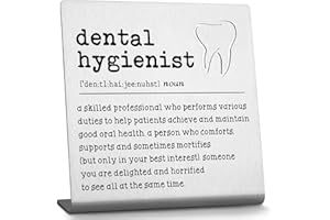 VIZUZI Dental Hygienist Definition Gifts, Dental Hygienist Office Decorations, Future Dental Hygienist Graduation Gifts, Dental Hygienist Gifts for Women, Men, Plaque Decorative Signs ZOD4