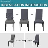 Granbest High Stretch Dining Chair Covers Grey Set of 4 Parson view 6
