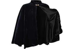 Artemisia Designs Women's Velvet Satin Lined Capelet Elegant Halloween Cosplay Cloak Cape, Wedding, Ren Faire
