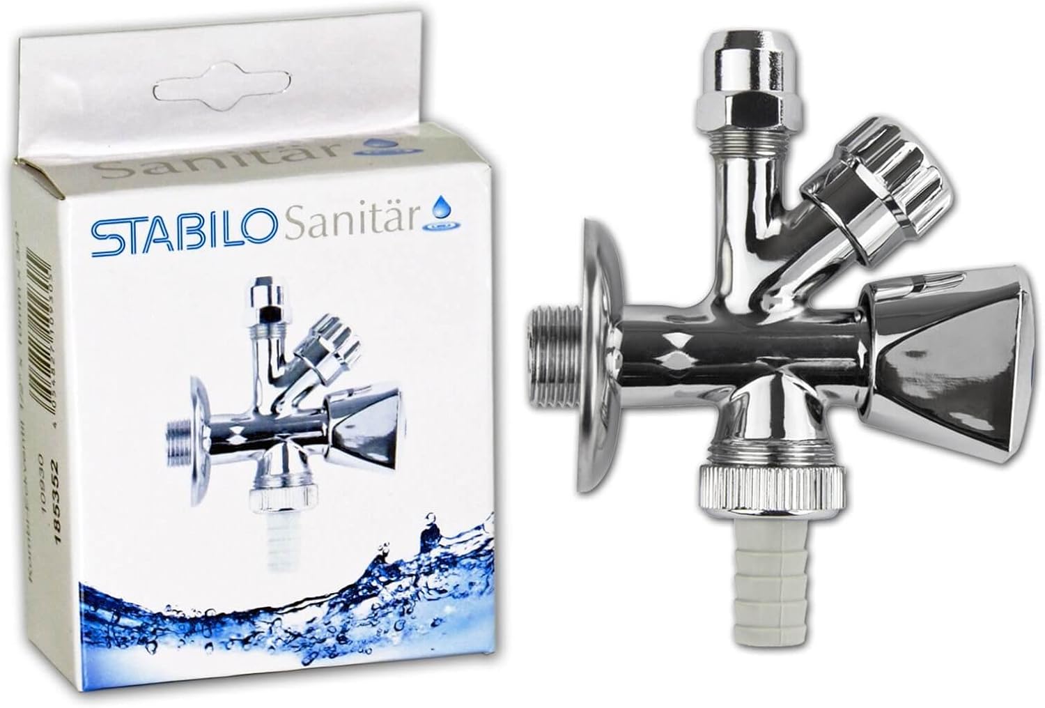 StabiloSanitaer Kombi Eckventil 1/2 Zoll x 10 mm Geräteventil mit Geräteanschluss Kombiventil