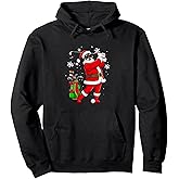 Afro Santa Christmas Costume Playing Golf Player Team Pullover Hoodie