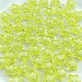 Tingoons 100 PCS 15mm Acrylic Star Beads Loose Spacer Colorful Beads for DIY Craft Jewelry Making Bracelet Necklace Earring Ornament Wind Chimes Key Chains(Yellow)
