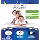 Full Size Mattress Protector Bedbug Waterproof Zippered Cover Hypoallergenic Premium Quality Encasement White
