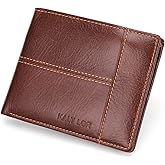 KALY LOR men's wallet,Men's minimalist wallet,Front-layer cowhide wallet, classic retro bifold design, RFID theft protection, 19 card slots,minimalist wallet for men