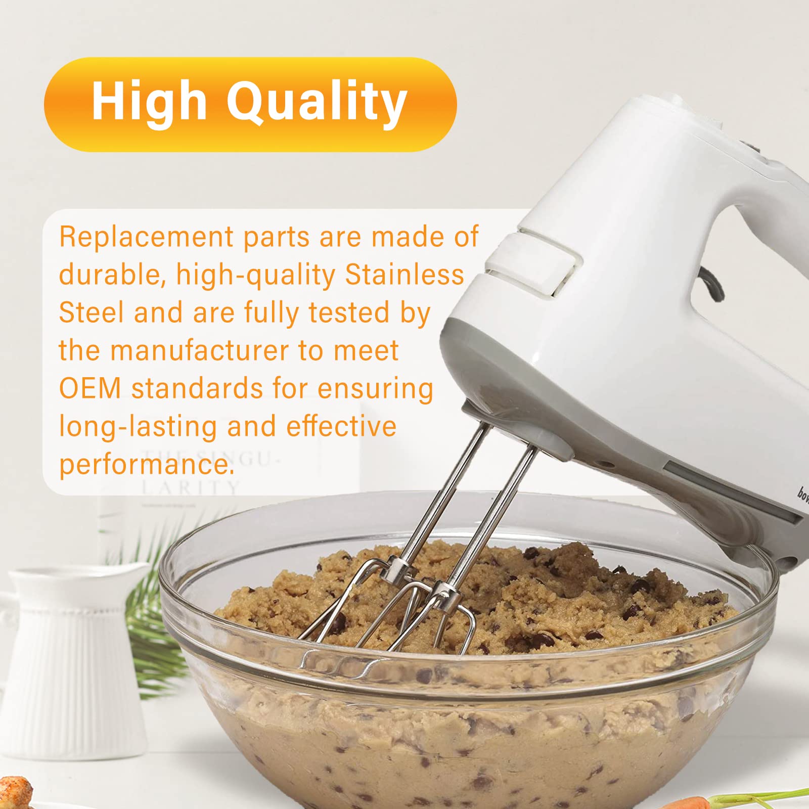ANTOBLE Hand Mixer Beaters Compatible with Cuisinart HM-90s HM-70 HM-50 CHM-3, 9 7 5 3 Mixer Attachments Replacement Parts CHM Series Stainless Steel Whisk Hand Turbo Mixer Beater for Cuisinart, #