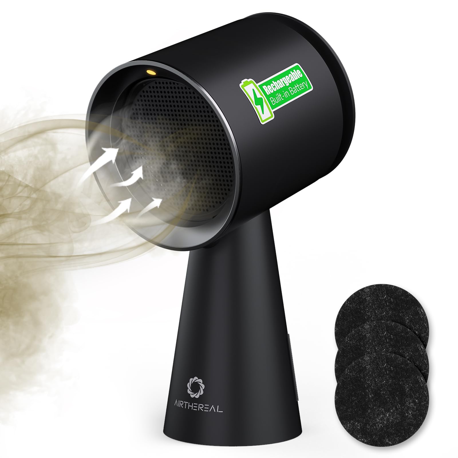 Photo 1 of Airthereal Rechargeable Portable Range Hood, Desktop Range Hood with Battery Powered, 3-Fan Speeds and Large Oil Collection Cup, Upgraded Portable Kitchen Exhaust Fan for RV Cooking, RH180B Black