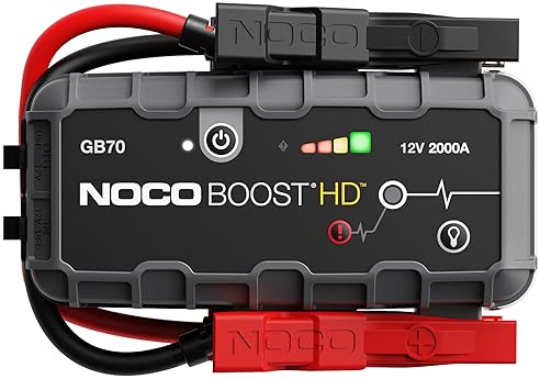 Automotive - NOCO Boost GB70: 2000A UltraSafe Jump Starter – 12V Lithium Battery Booster Pack, Portable Jump Box, Power Bank & Jumper Cables - for 8.0L Gas and 6.0L Diesel Engines