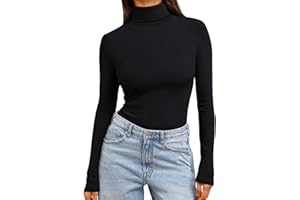 Trendy Queen Women's Turtleneck Long Sleeve Shirts Fall Fashion Basic Thermal Underwear Tops Winter Clothes 2025