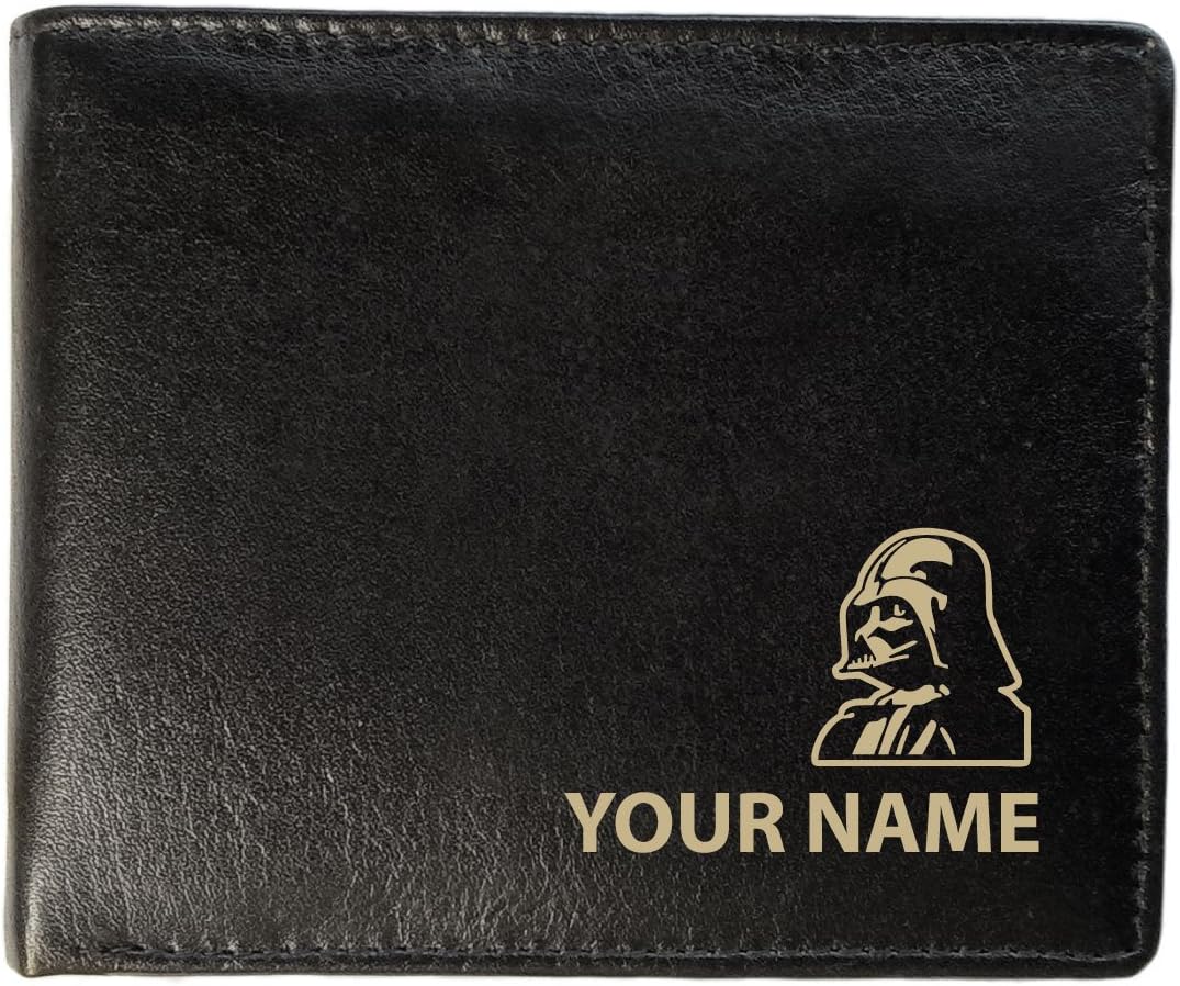 Personalised Mens Real Leather Wallet - Vader Design (Toscana Style)