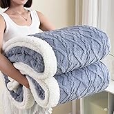 Sherpa Blanket for Bed Full Size - Fleece Soft Cozy Fuzzy Blankets Thick Warm for Winter and All Seasons (Light Grey, Full(80"x90"))