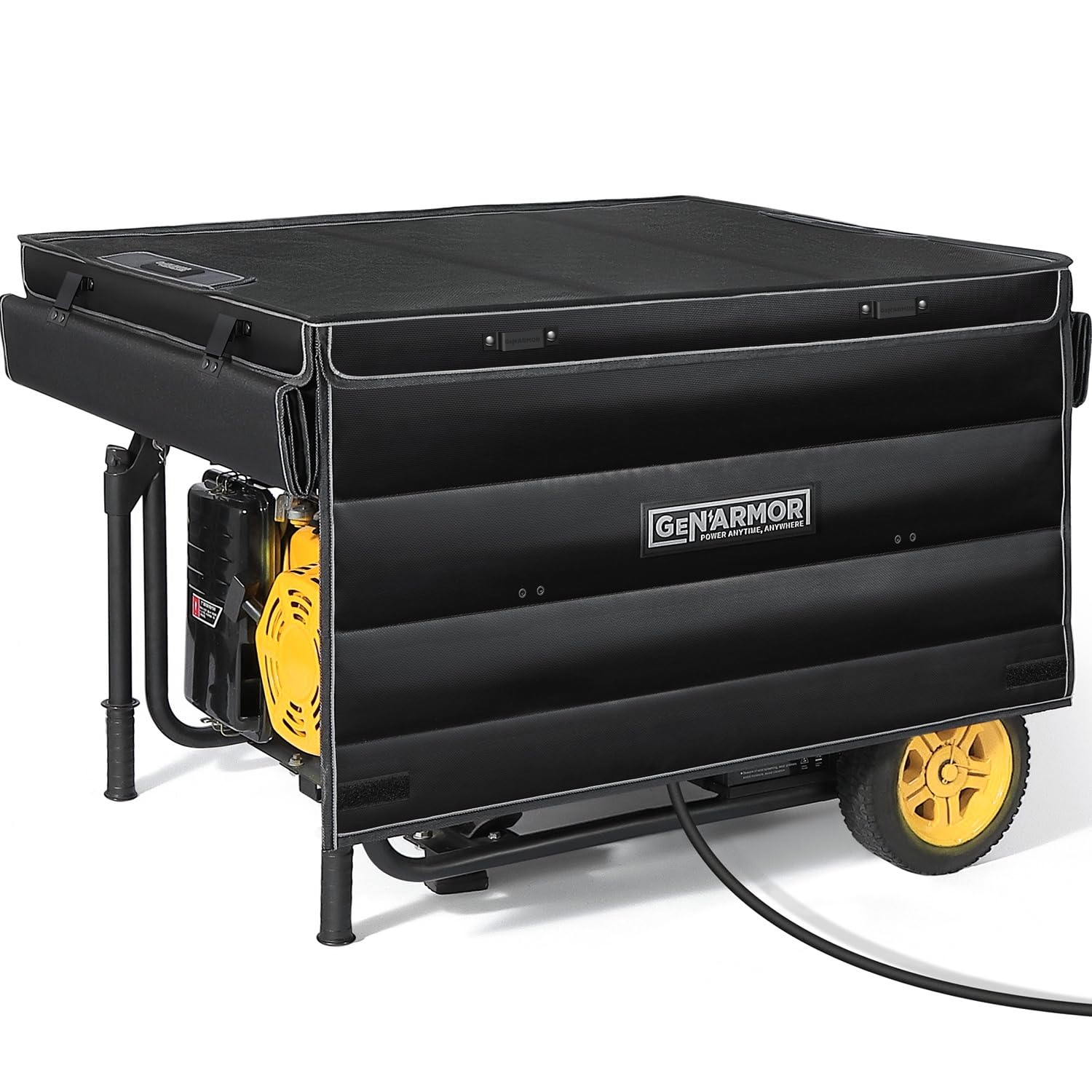 Photo 1 of GenArmor Generator Covers While Running, 100% Waterproof Heavy Duty Tarps Generator Tent, Portable Outdoor Generator Enclosure for Most 4000w~13000w Generators, Black