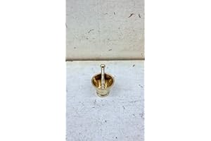 Brass Mortar and Pestle, Gold Finish, Kitchen Herb Spice Grinder, Traditional Apothecary Tool