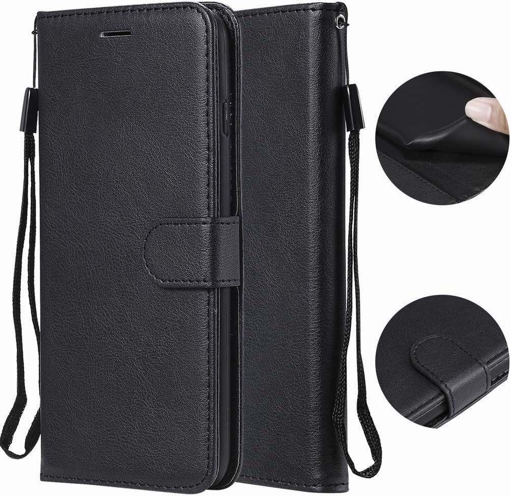 Laybomo Case for Motorola Moto E4 Plus Cover Case PU Leather Wallet Soft TPU Folio Slim Flip Case Stand Magnet ID Card Slot Protective Holster Case for Moto E4 Plus, Business Series (Black)