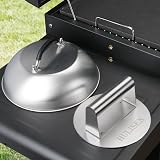 HULISEN Cheese Melting Dome & Burger Press 9 Inch Stainless Steel Griddle Kit view 7