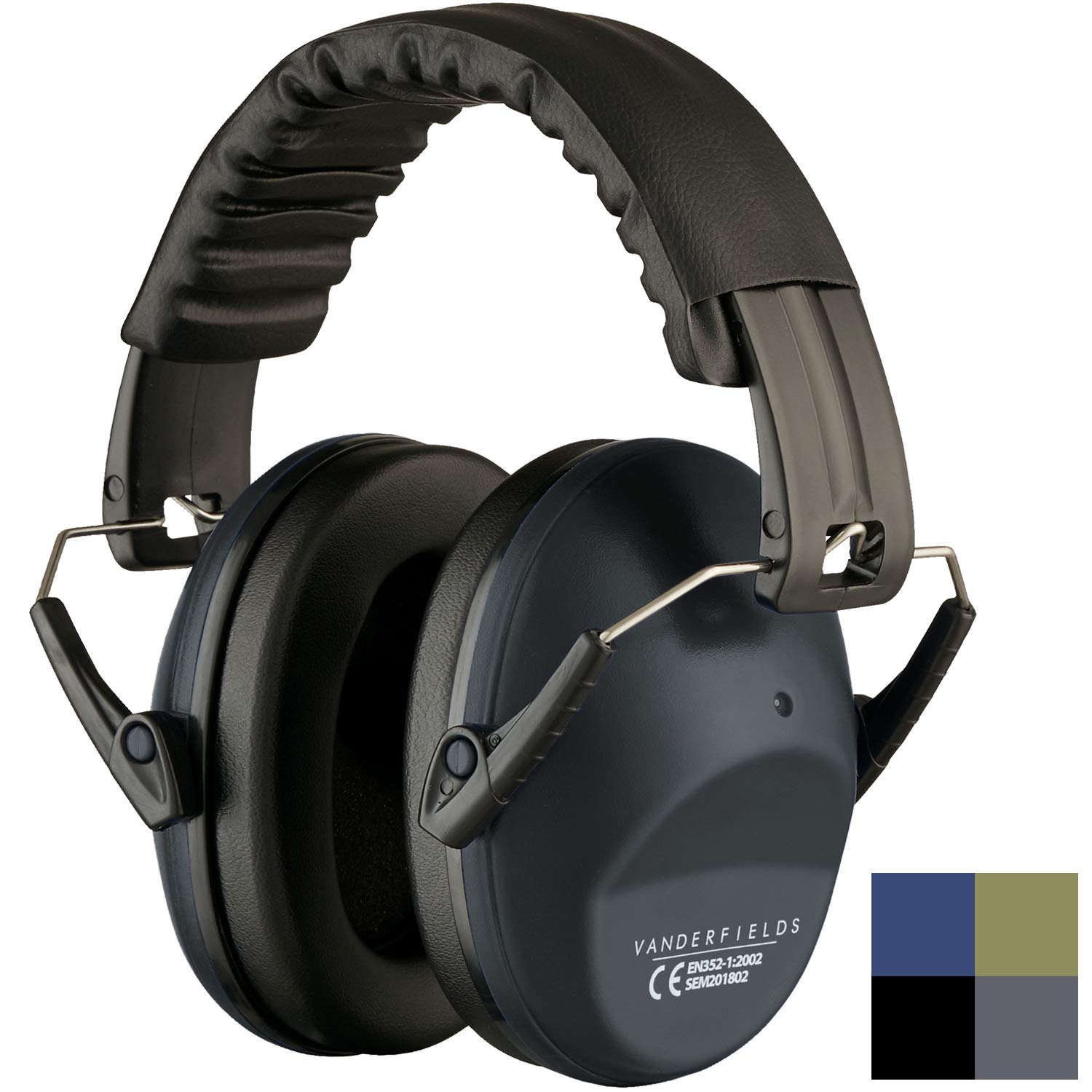 Ear Protection for Shooting – Compact Foldable Portable Hearing Protection Safety Earmuffs for Blocking Sound Reduction – Perfect for Hunting Range Studying Lawn Mowing – Men Women Adults Iron Gray