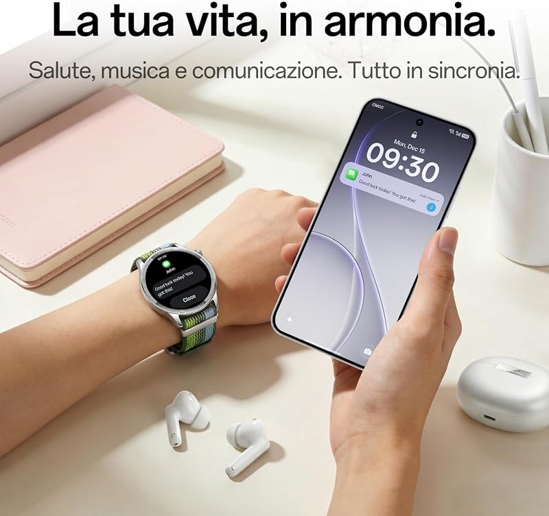 Watch S Smartwatch ECG Acciaio 10Giorni 3000Nits, Silver Gleam