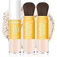 KYDA 2 Pcs Mineral Sunscreen Setting Powder, SPF 35, Translucent, Mineral Brush Powder, Oil Control Natural Matte Finish, Lasting Lightweight Breathable, for All Skin