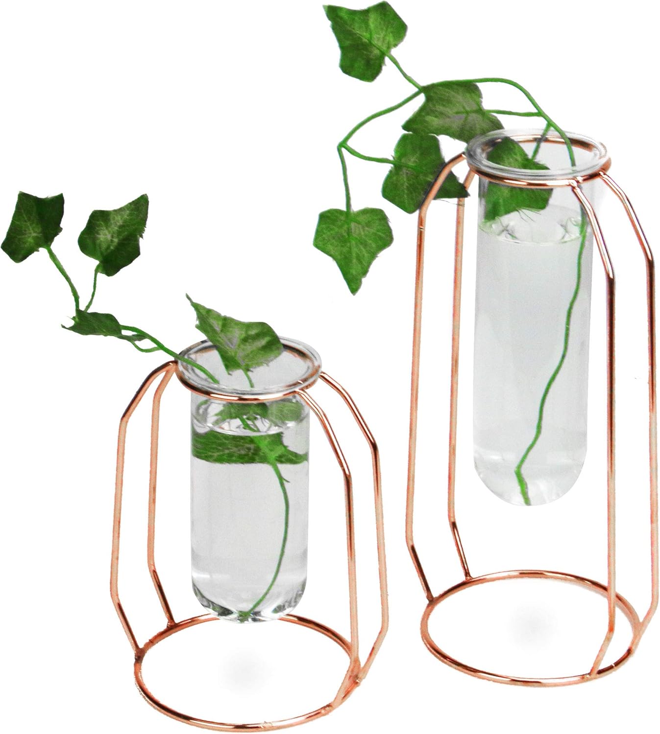 Rose Gold Centrepiece Flower Vases Set of 2 Tall & Short Flower