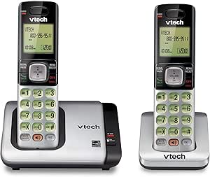VTech CS6719-2 2-Handset Expandable Cordless Phone with Caller ID/Call Waiting, Handset Intercom &amp; Backlit Display/Keypad, Silver