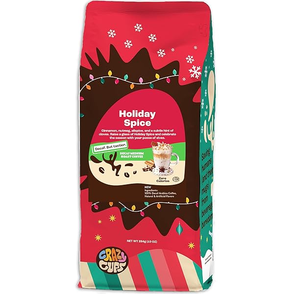 CRAZY CUPS FLAVORED GROUND DECAF HOLIDAY COFFEE, DECAFFEINATED...